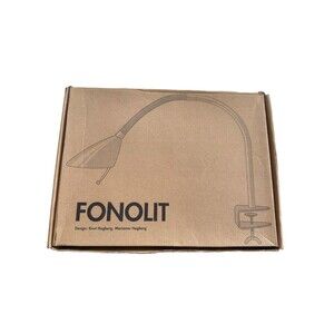 1996 IKEA FONOLIT Gooseneck Bookcase Bedside Desk Clamp Lamp Gray New In Box